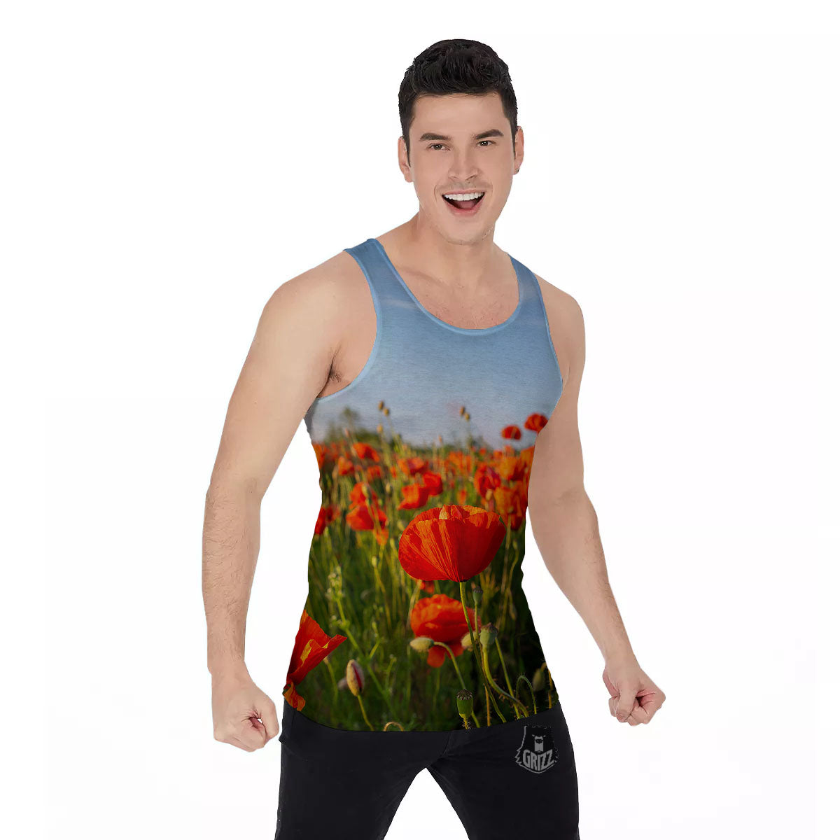 Remembrance Poppy Day Print Men's Tank Top-grizzshop