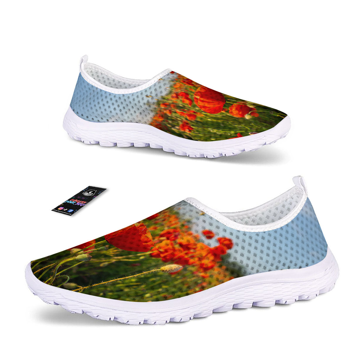 Remembrance Poppy Day Print Nurse Shoes-grizzshop