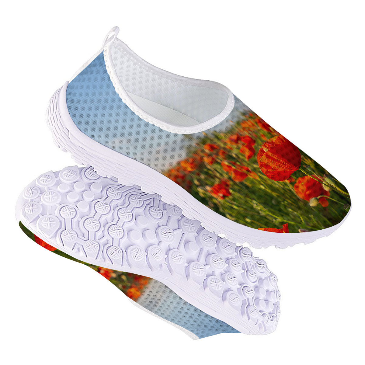 Remembrance Poppy Day Print Nurse Shoes-grizzshop