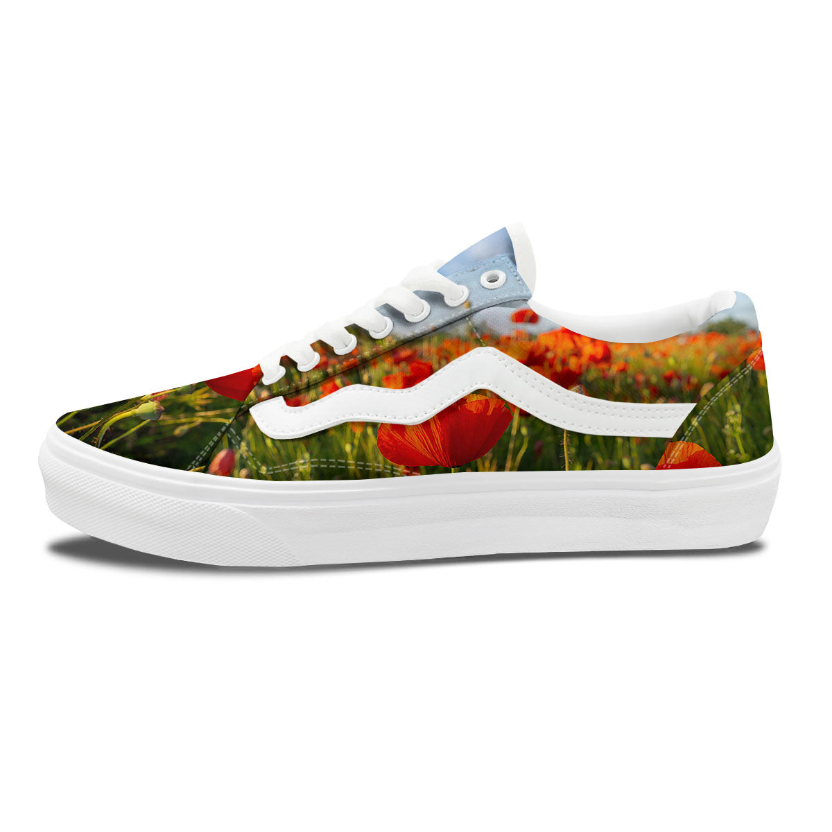 Remembrance Poppy Day Print Skate Shoes-grizzshop