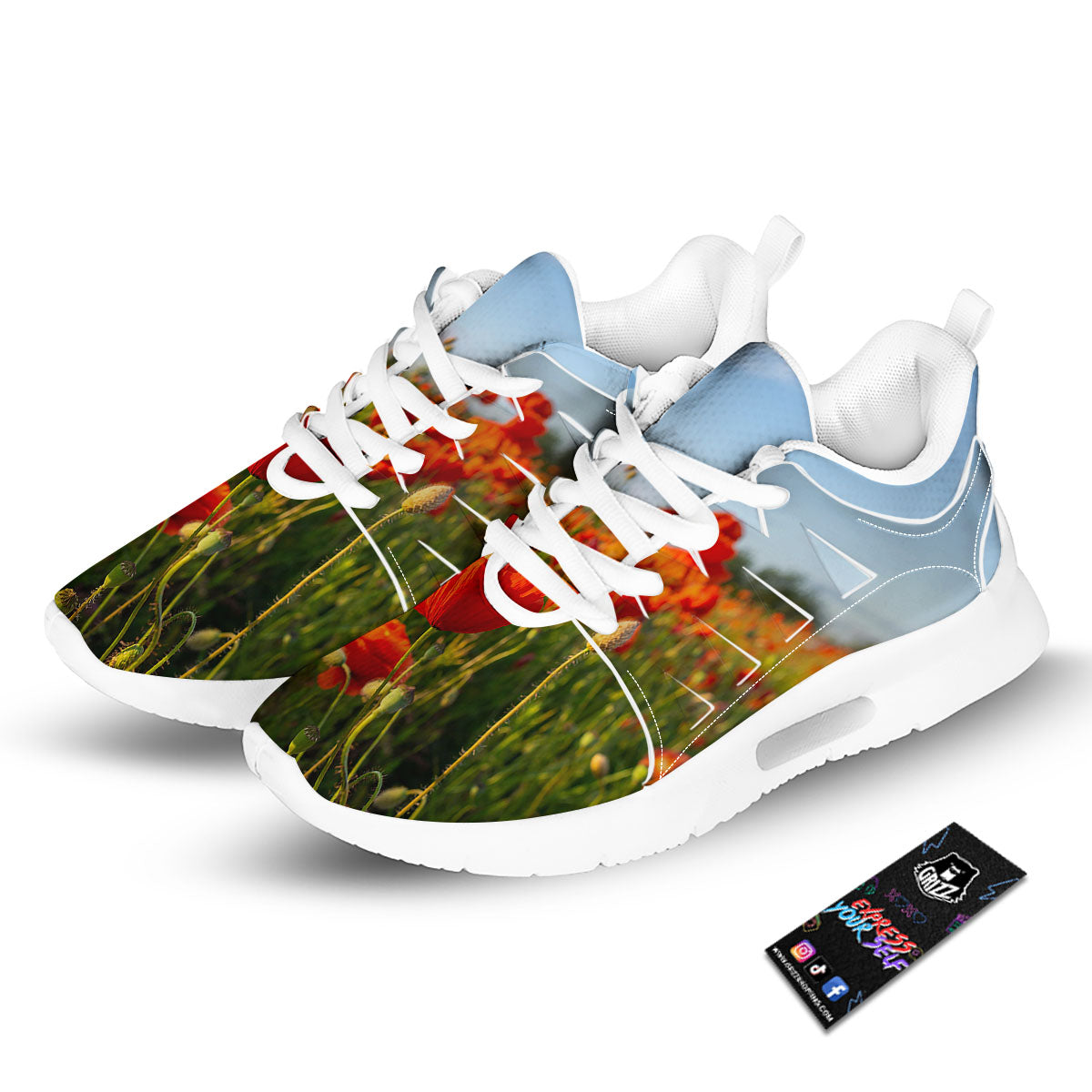 Remembrance Poppy Day Print Tennis Shoes-grizzshop