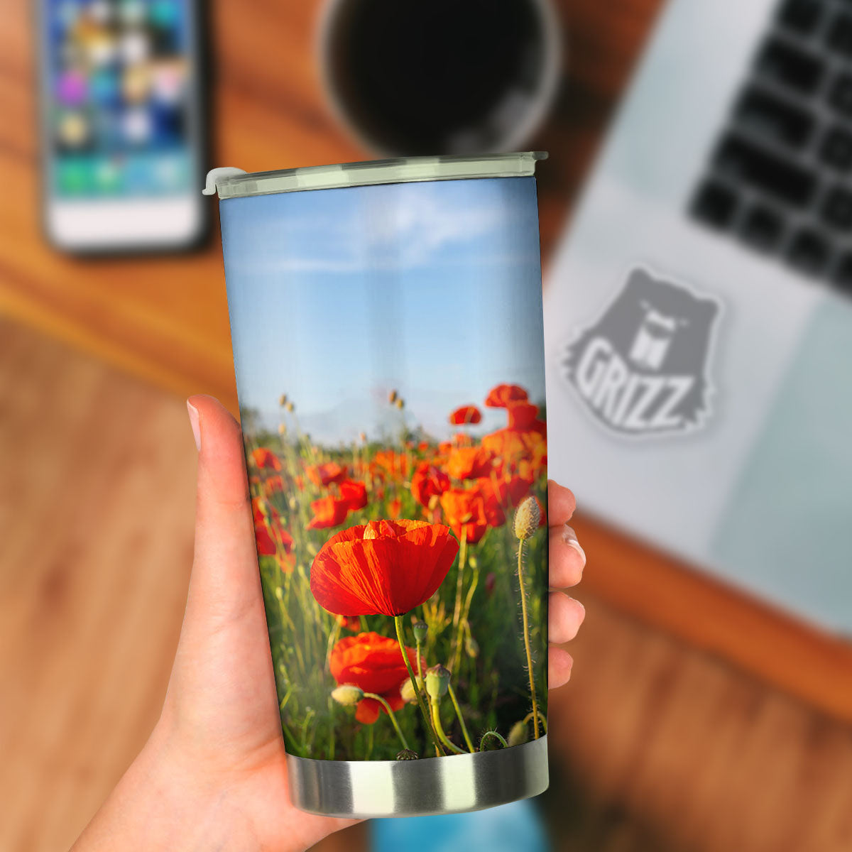 Remembrance Poppy Day Print Tumbler-grizzshop