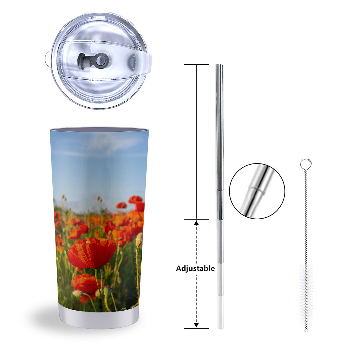 Remembrance Poppy Day Print Tumbler-grizzshop