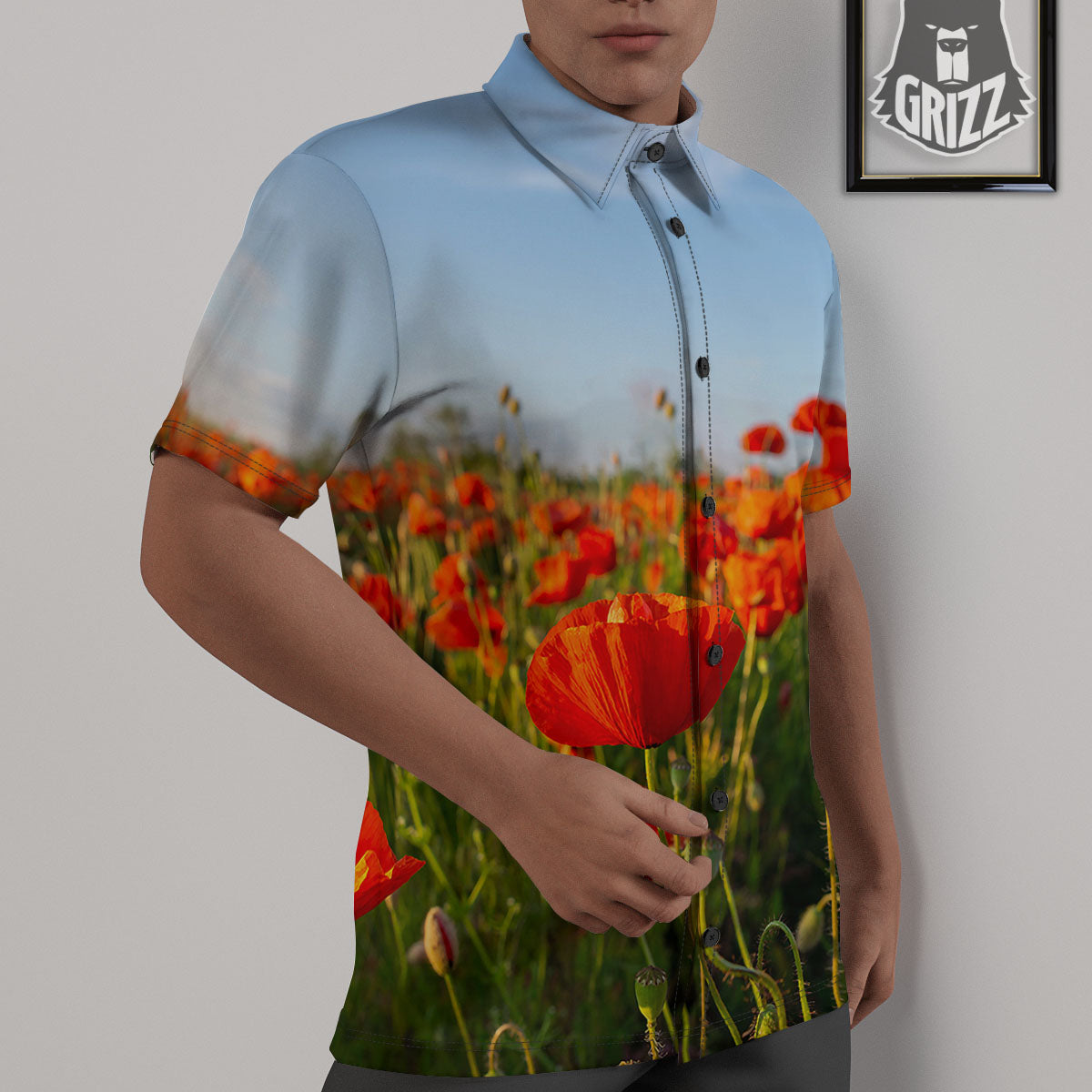 Remembrance Poppy Day Print Untucked Shirts-grizzshop