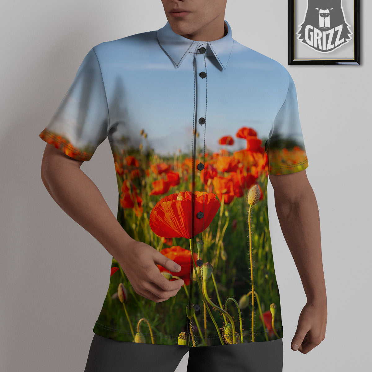 Remembrance Poppy Day Print Untucked Shirts-grizzshop