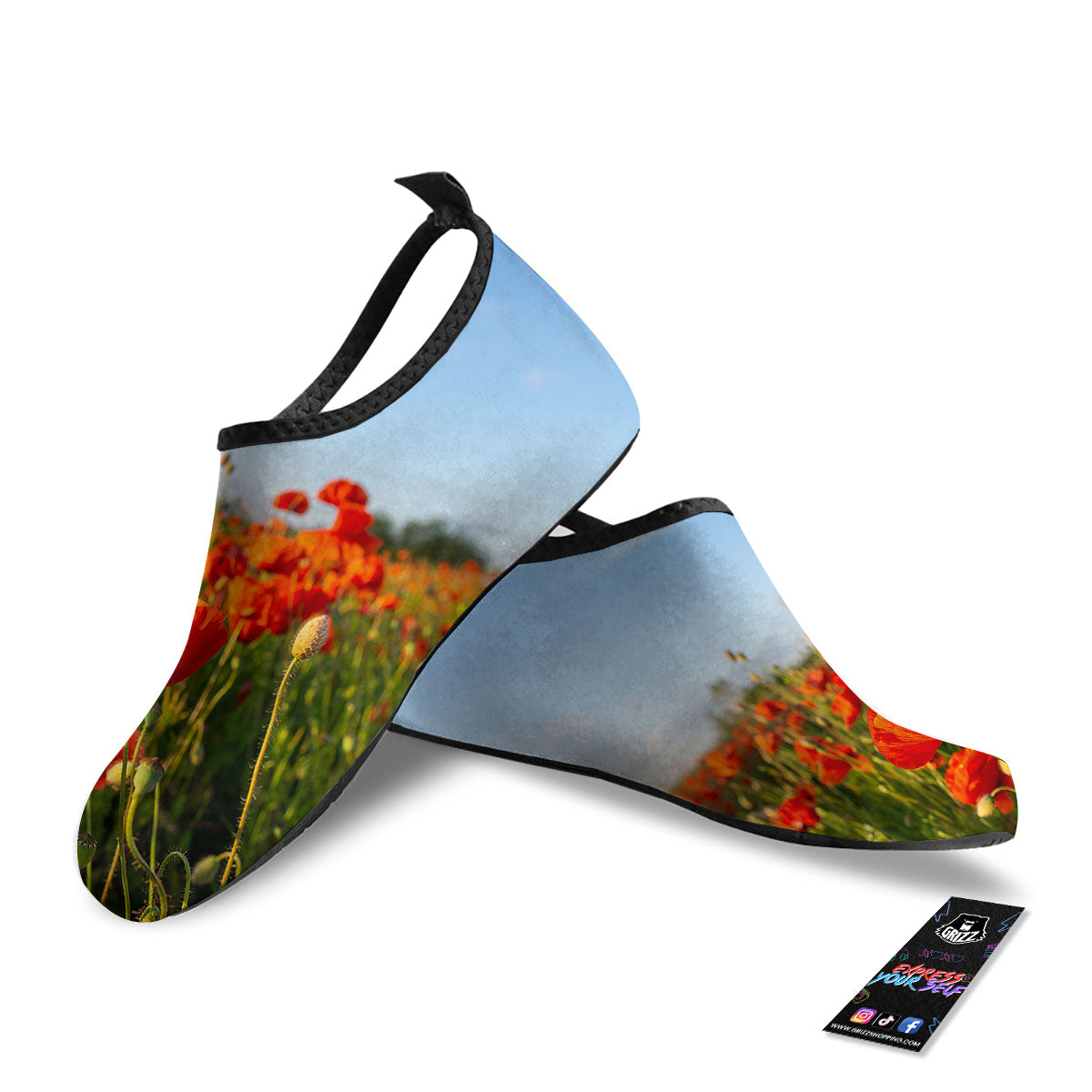 Remembrance Poppy Day Print Water Shoes-grizzshop