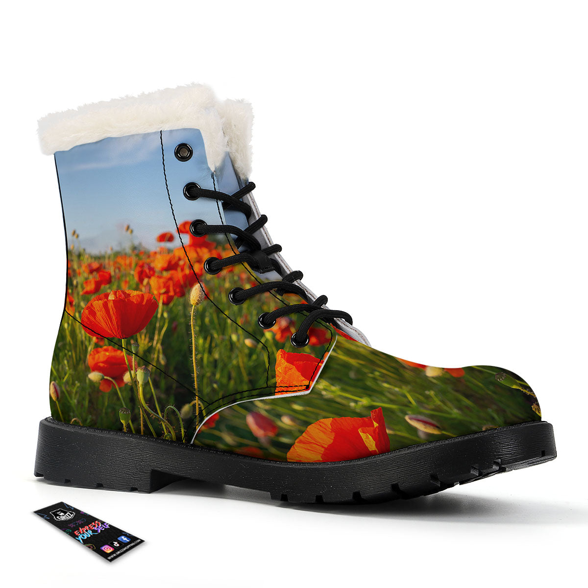 Remembrance Poppy Day Print Winter Boots-grizzshop