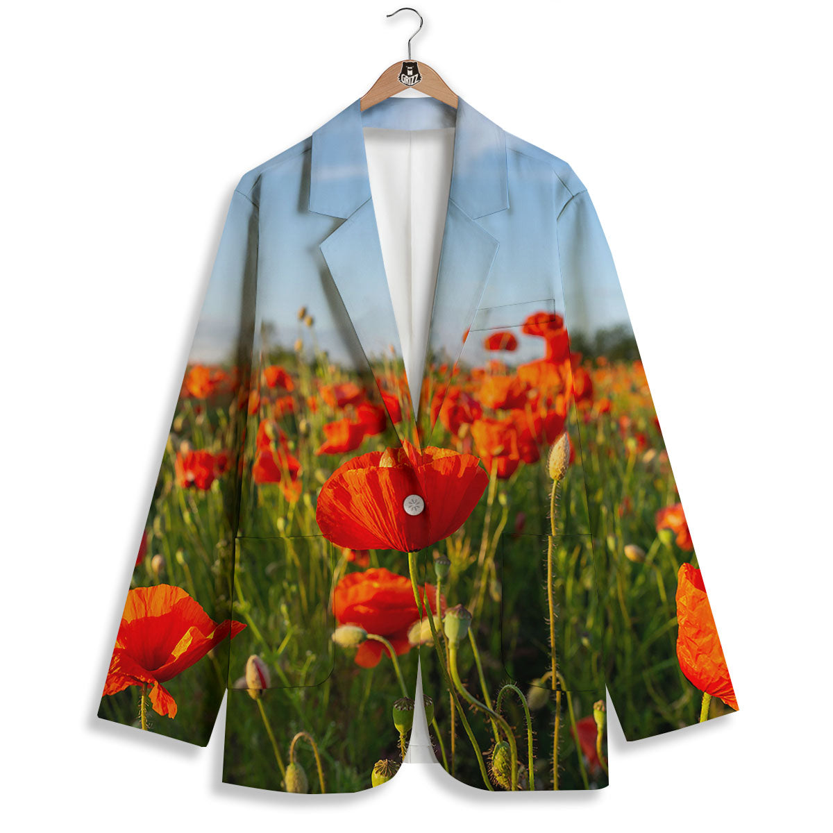 Remembrance Poppy Day Print Women's Blazer-grizzshop