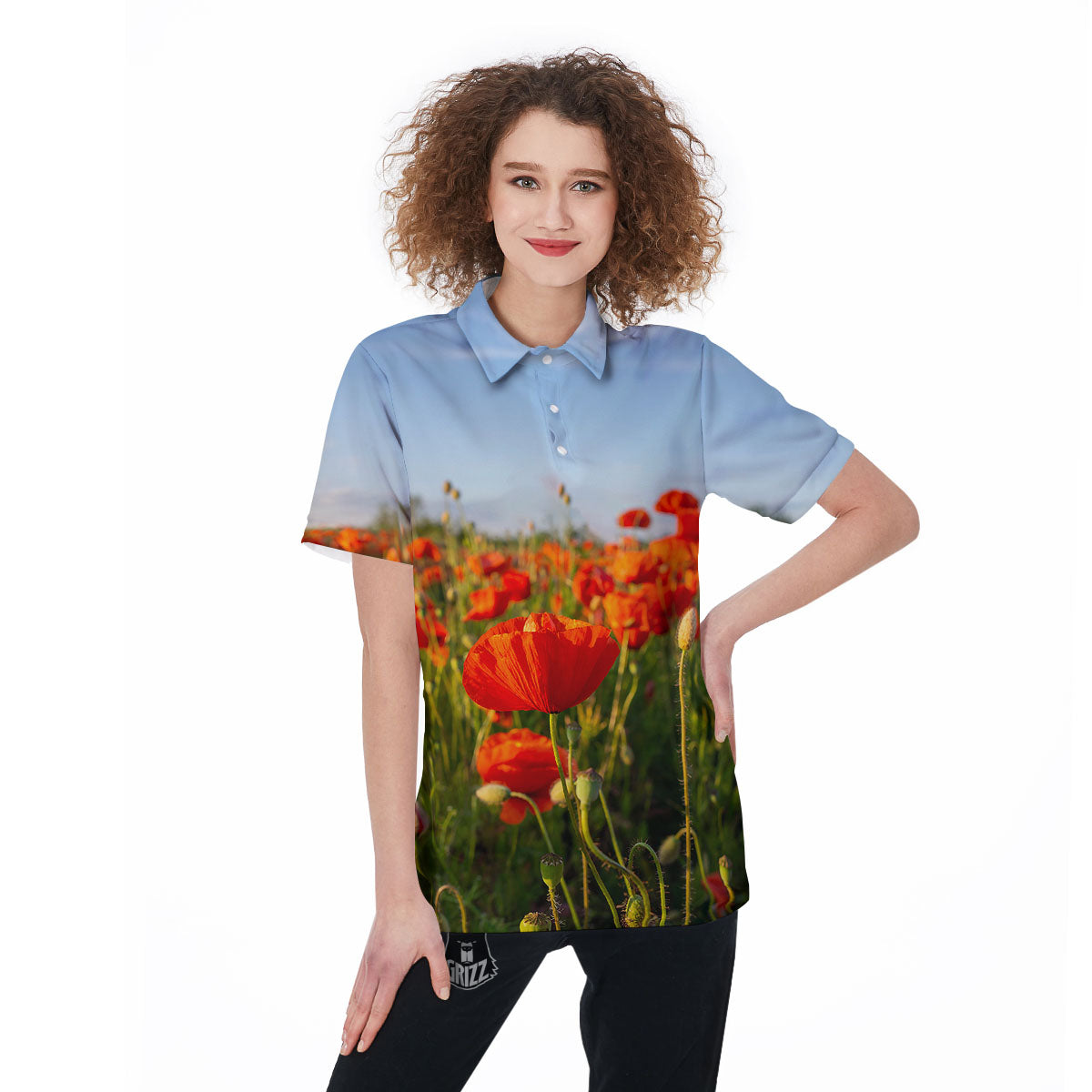 Remembrance Poppy Day Print Women's Golf Shirts-grizzshop