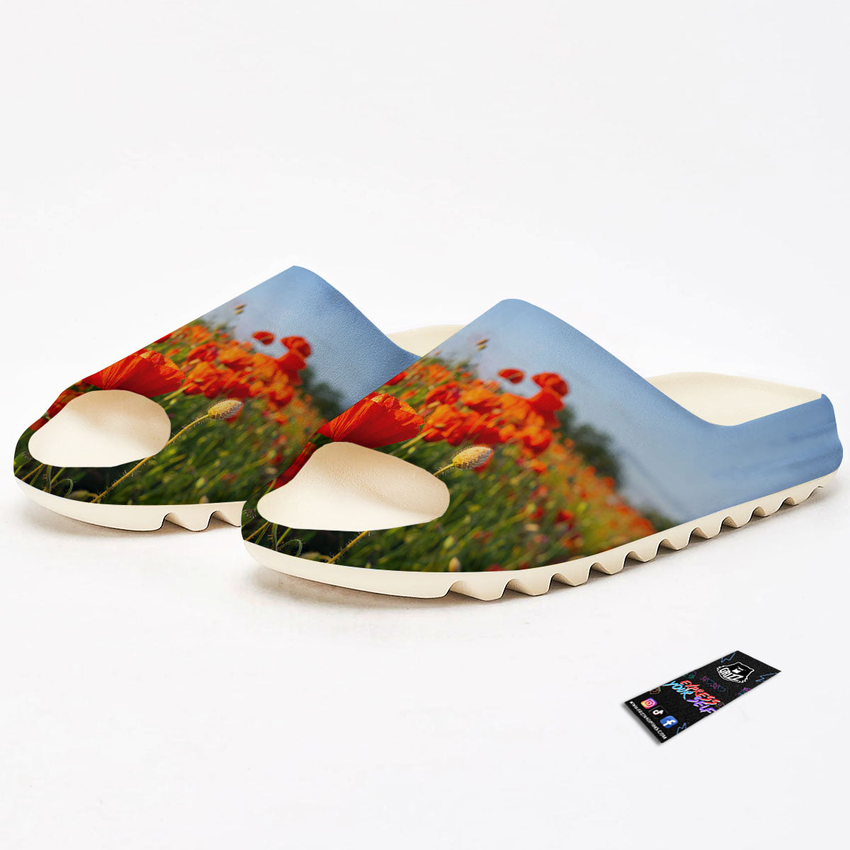 Remembrance Poppy Day Print Sandals-grizzshop