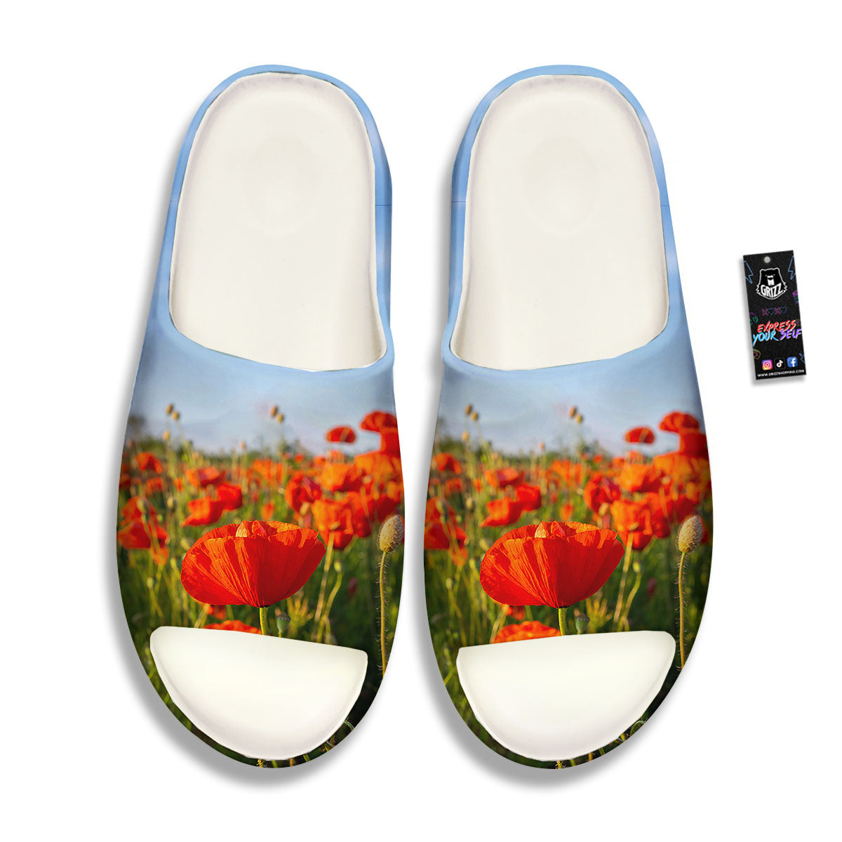 Remembrance Poppy Day Print Sandals-grizzshop