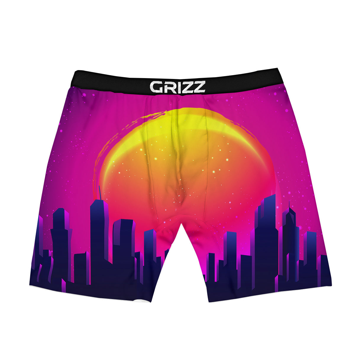 Retro City Sunrise Print Boxer Briefs-grizzshop