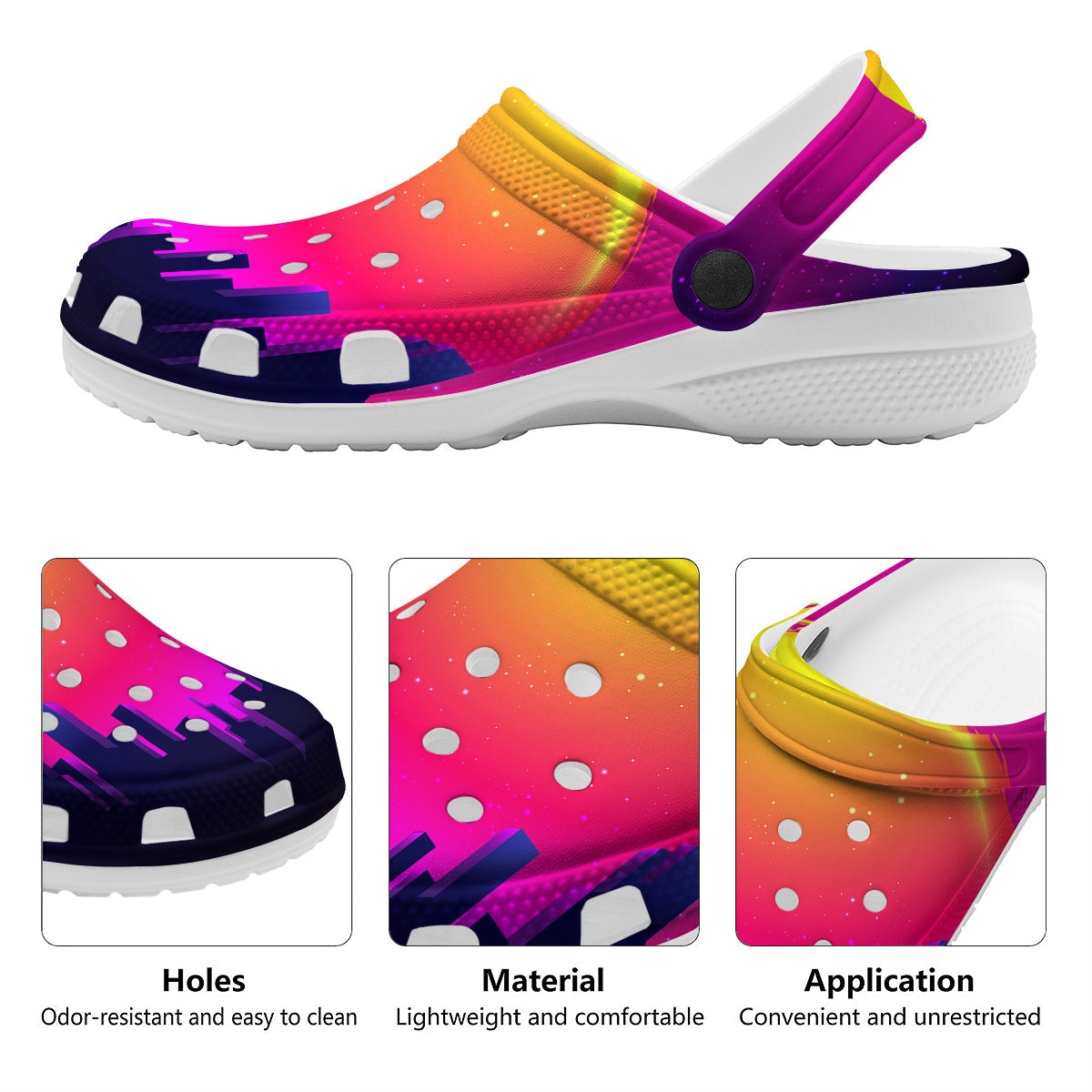 Retro City Sunrise Print Clog-grizzshop