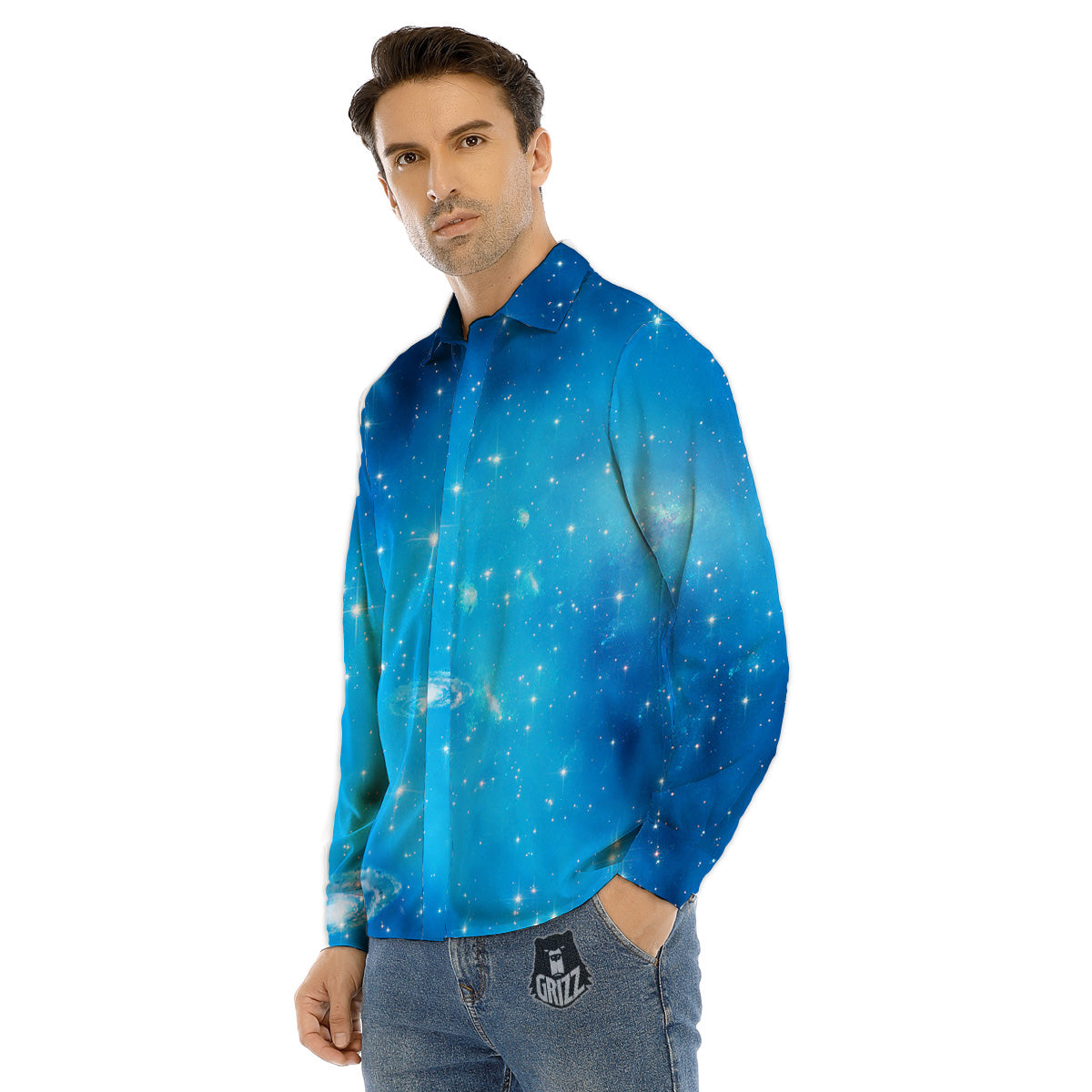 Retro City Sunrise Print Men's Dress Shirts-grizzshop