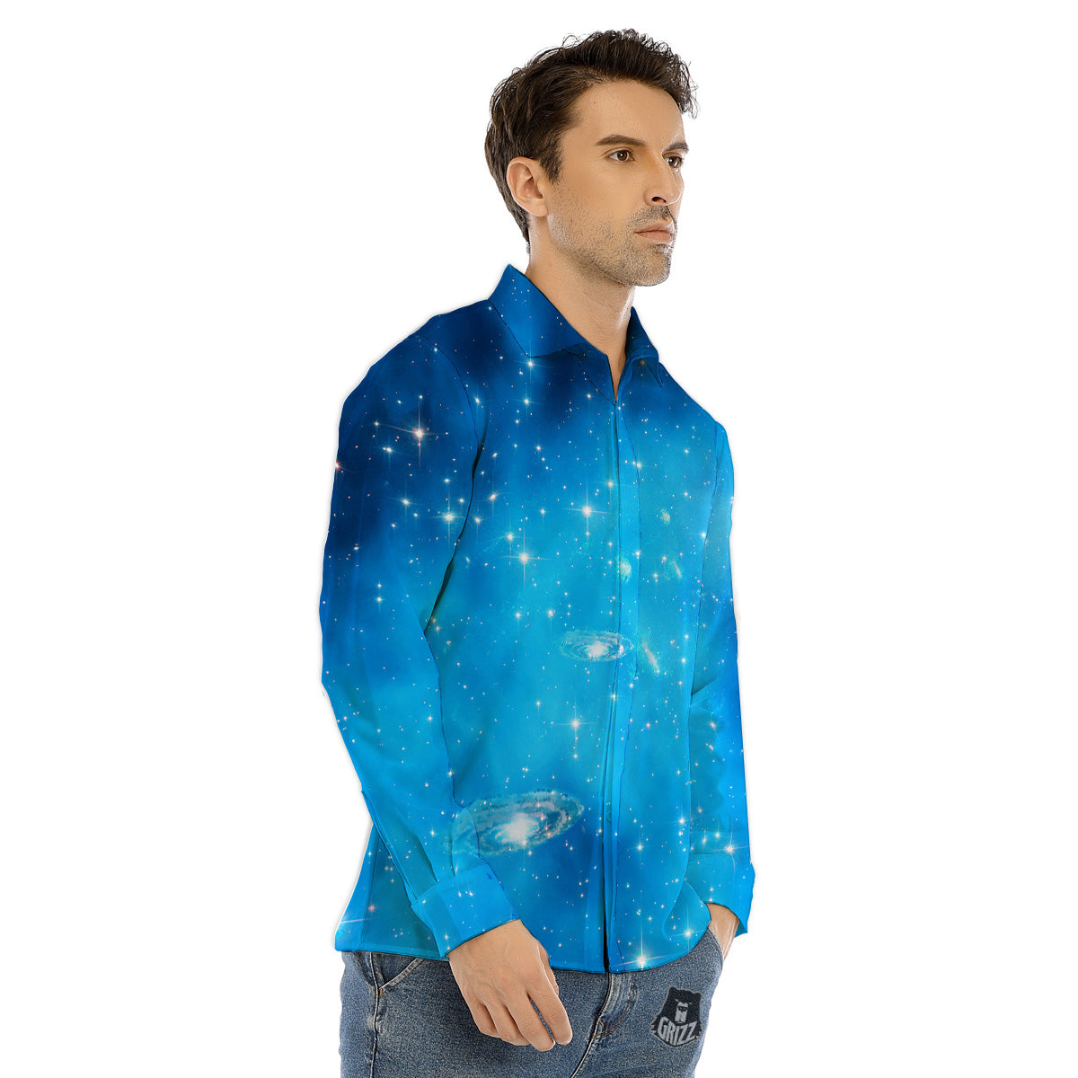 Retro City Sunrise Print Men's Dress Shirts-grizzshop