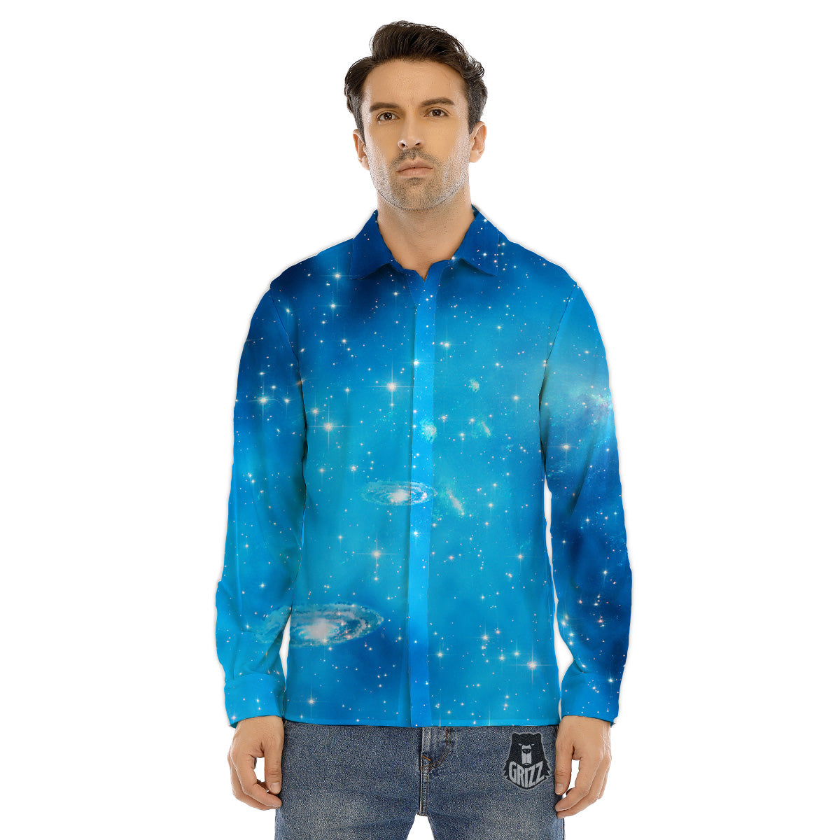 Retro City Sunrise Print Men's Dress Shirts-grizzshop