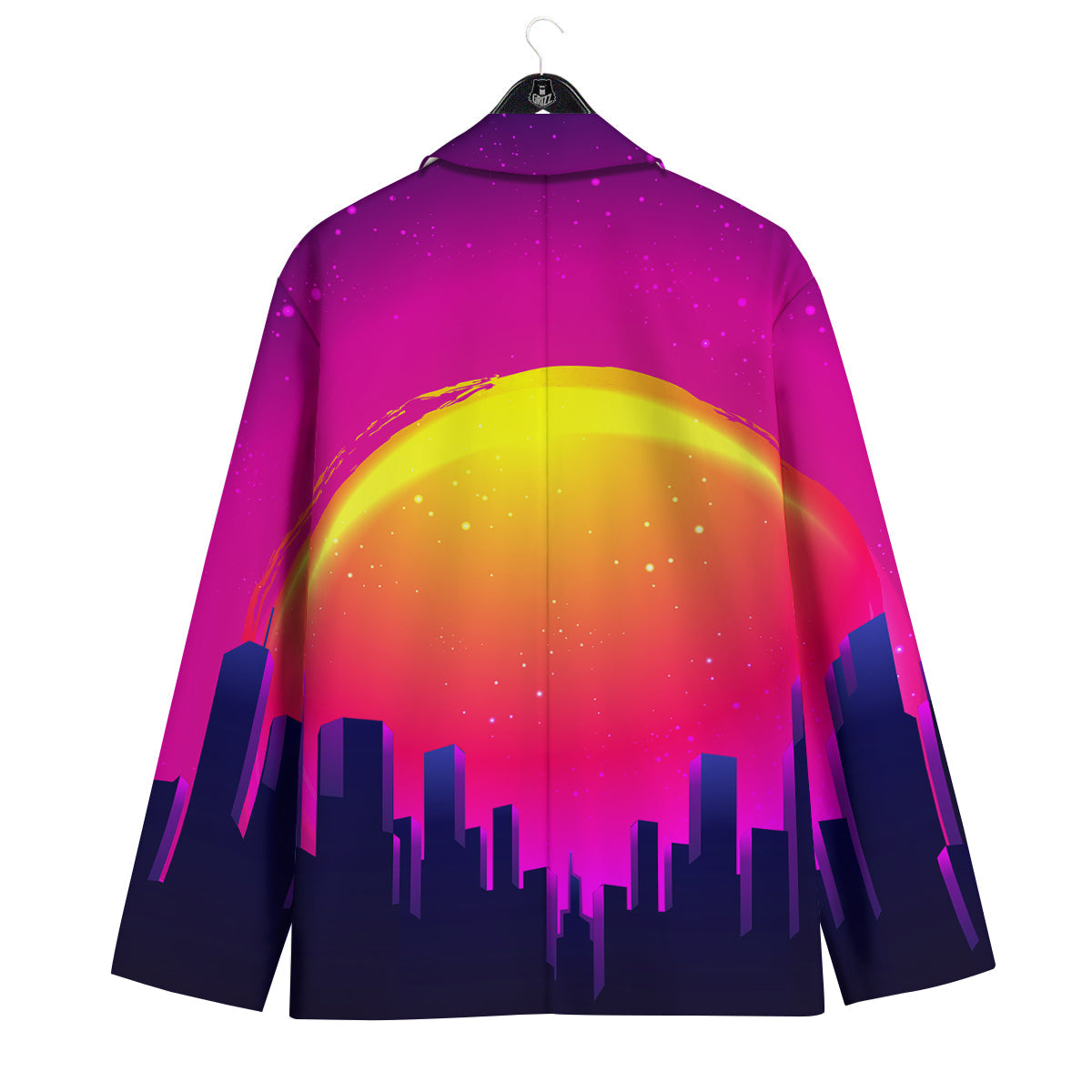 Retro City Sunrise Print Men's Sport Coat-grizzshop