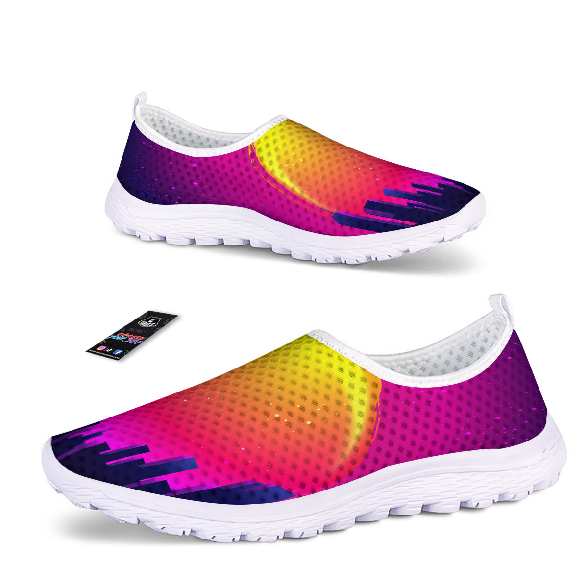 Retro City Sunrise Print Nurse Shoes-grizzshop