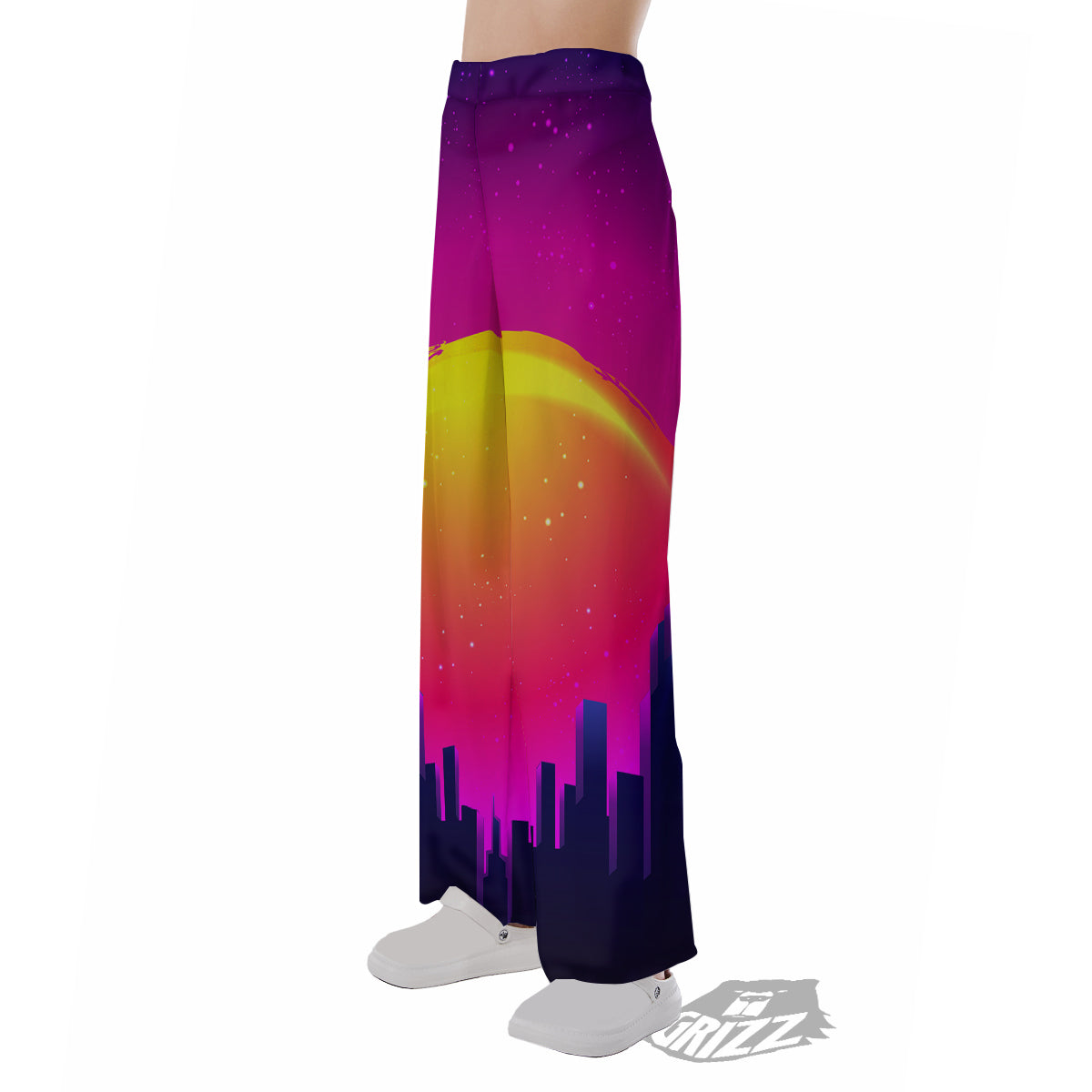 Retro City Sunrise Print Pajama Pants-grizzshop