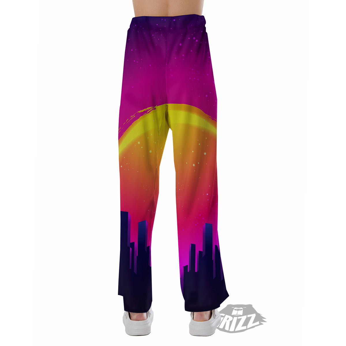 Retro City Sunrise Print Pajama Pants-grizzshop
