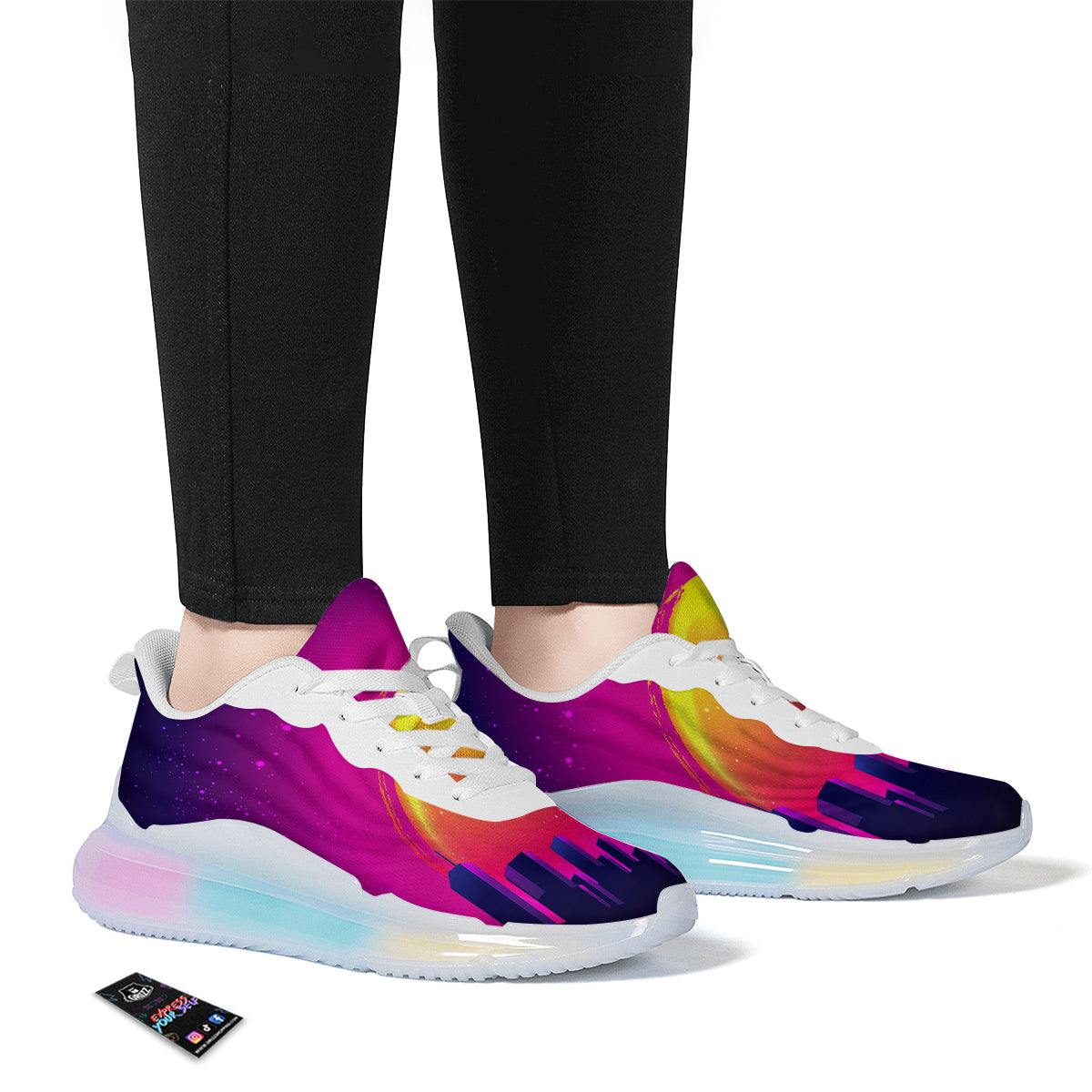 Retro City Sunrise Print Running Sneakers-grizzshop