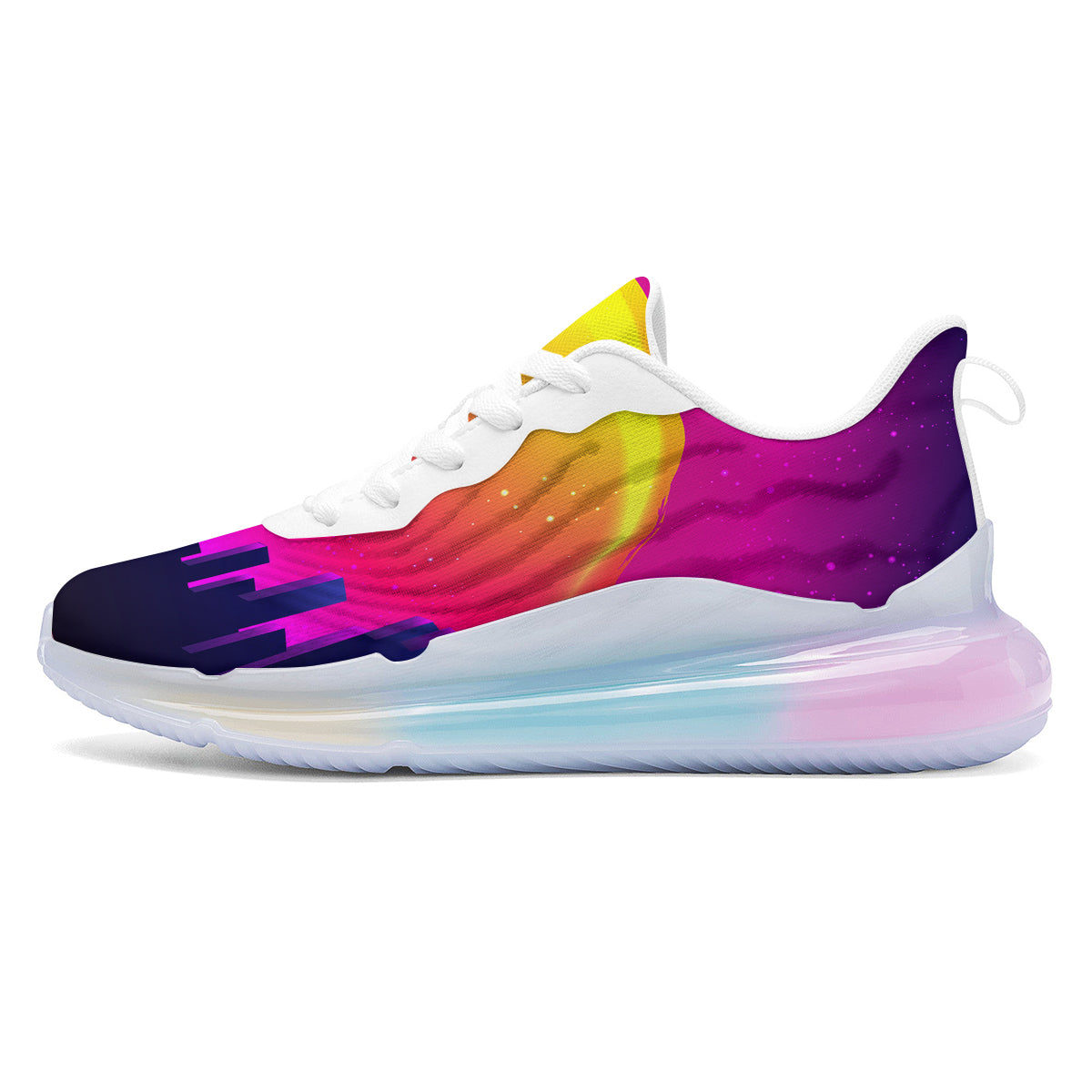 Retro City Sunrise Print Running Sneakers-grizzshop