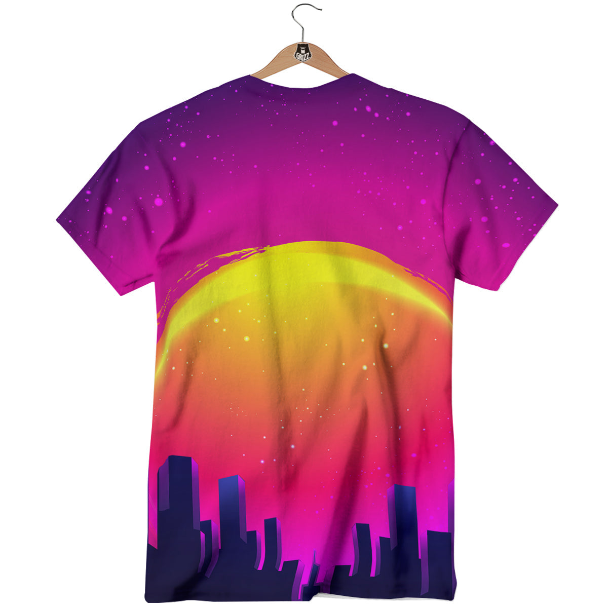 Retro City Sunrise Print T-Shirt-grizzshop