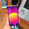 Retro City Sunrise Print Tumbler-grizzshop