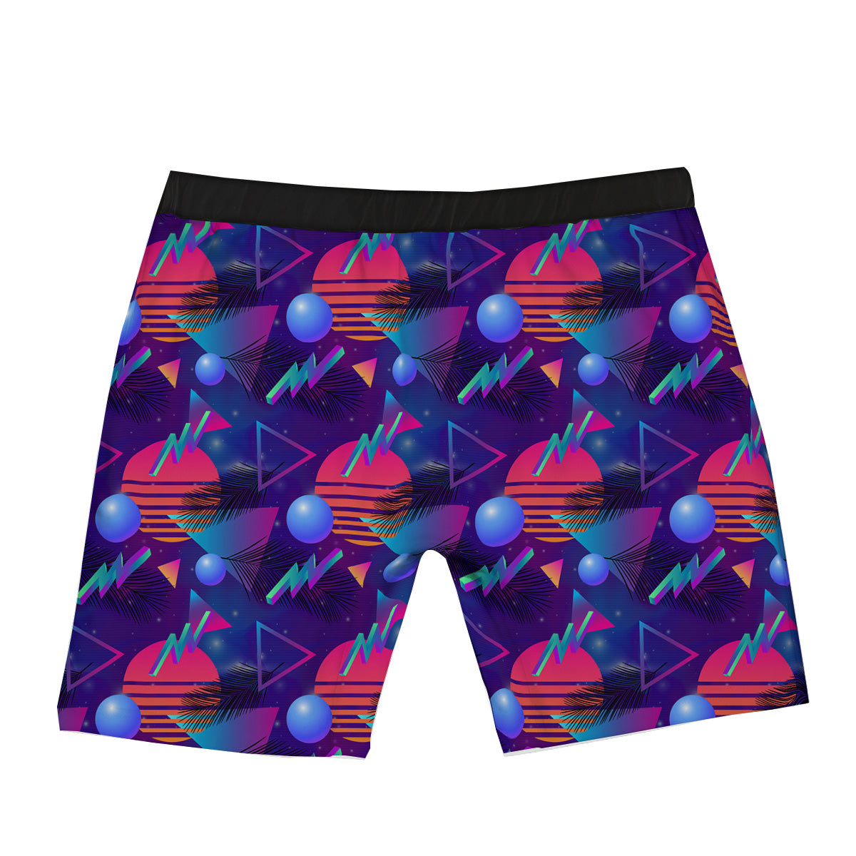 Retro Futuristic Neon Theme Print Pattern Boxer Briefs-grizzshop