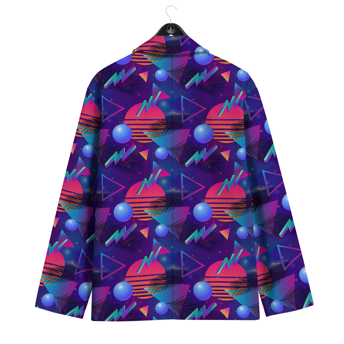 Retro Futuristic Neon Theme Print Pattern Men's Sport Coat-grizzshop