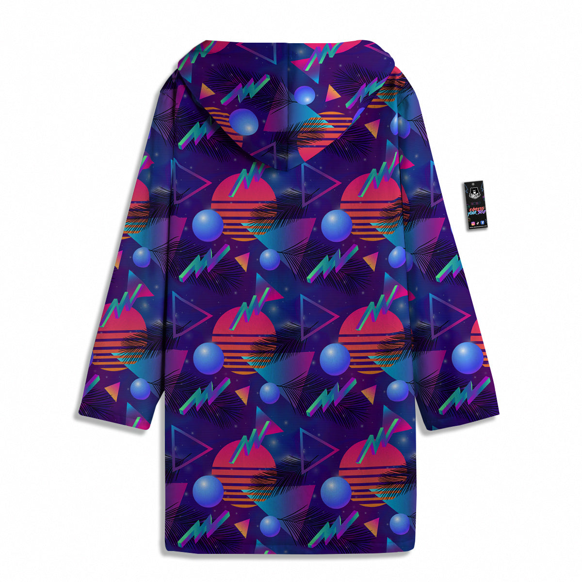 Retro Futuristic Neon Theme Print Pattern Men's Windbreaker Jacket-grizzshop
