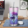 Retro Futuristic Palms Tree Print Tumbler-grizzshop