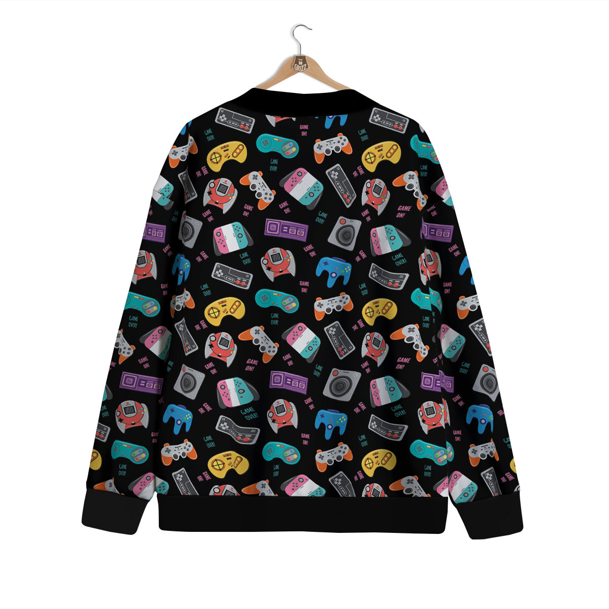 Retro Video Game Controller Print Pattern Cardigan-grizzshop