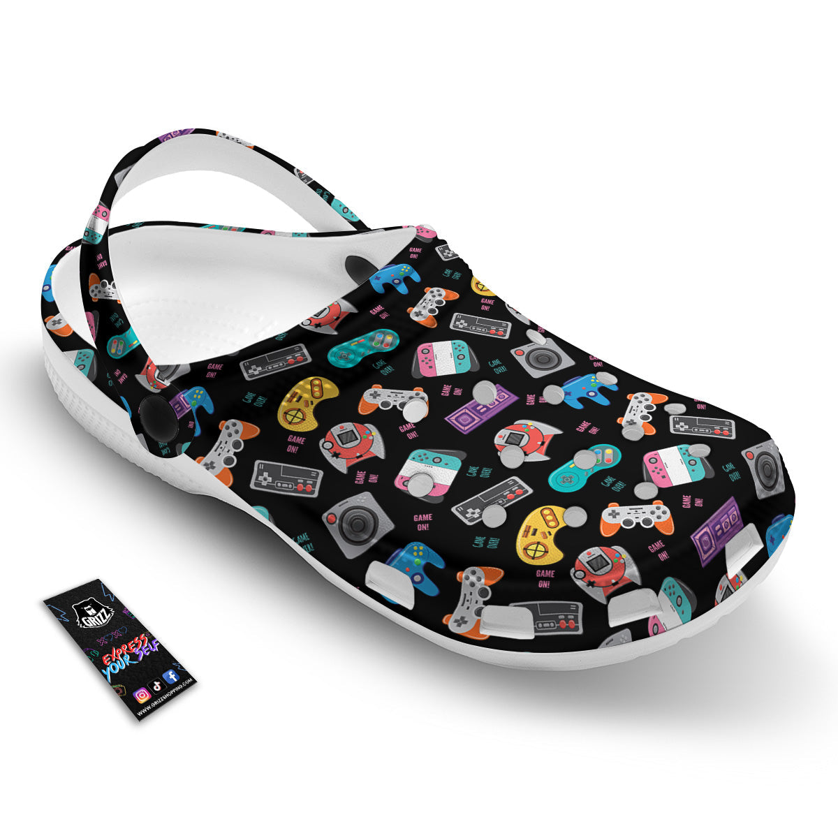 Retro Video Game Controller Print Pattern Clog-grizzshop