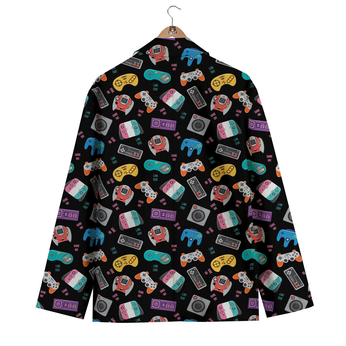 Retro Video Game Controller Print Pattern Men's Blazer-grizzshop