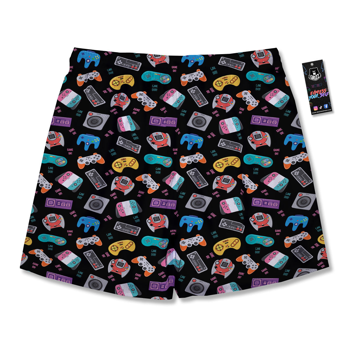 Retro Video Game Controller Print Pattern Men's Running Shorts-grizzshop