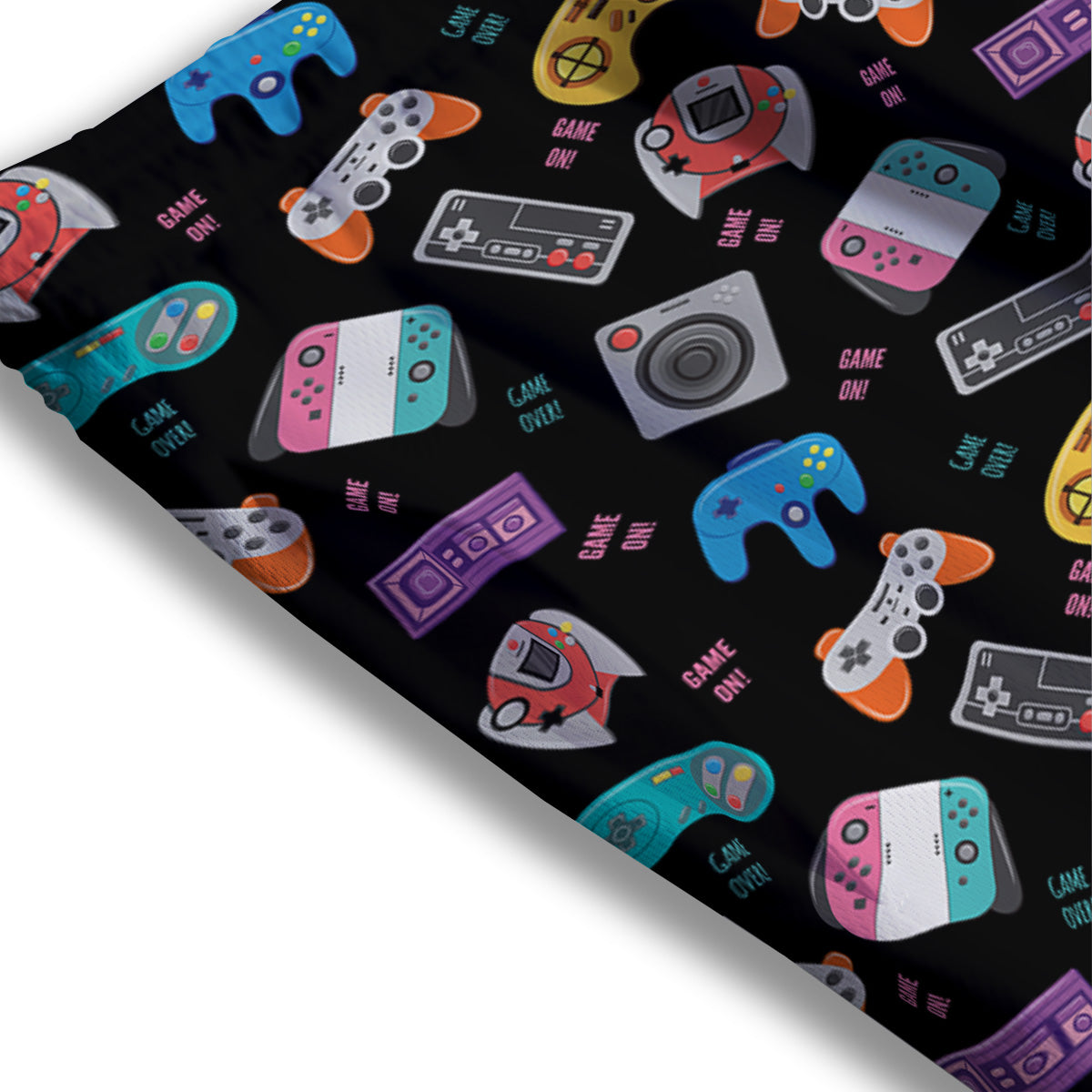 Retro Video Game Controller Print Pattern Mesh Shorts-grizzshop