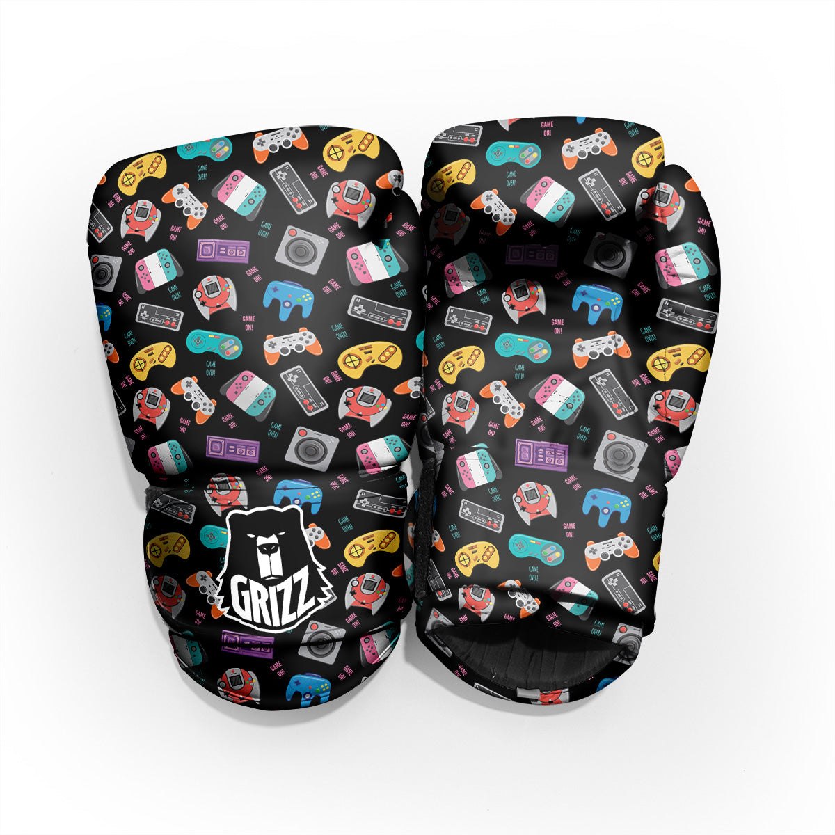 Retro Video Game Controller Print Pattern Sparring Gloves-grizzshop