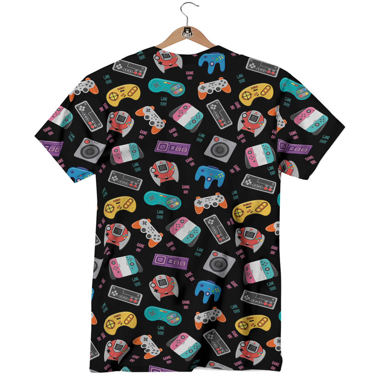 Retro Video Game Controller Print Pattern T-Shirt-grizzshop