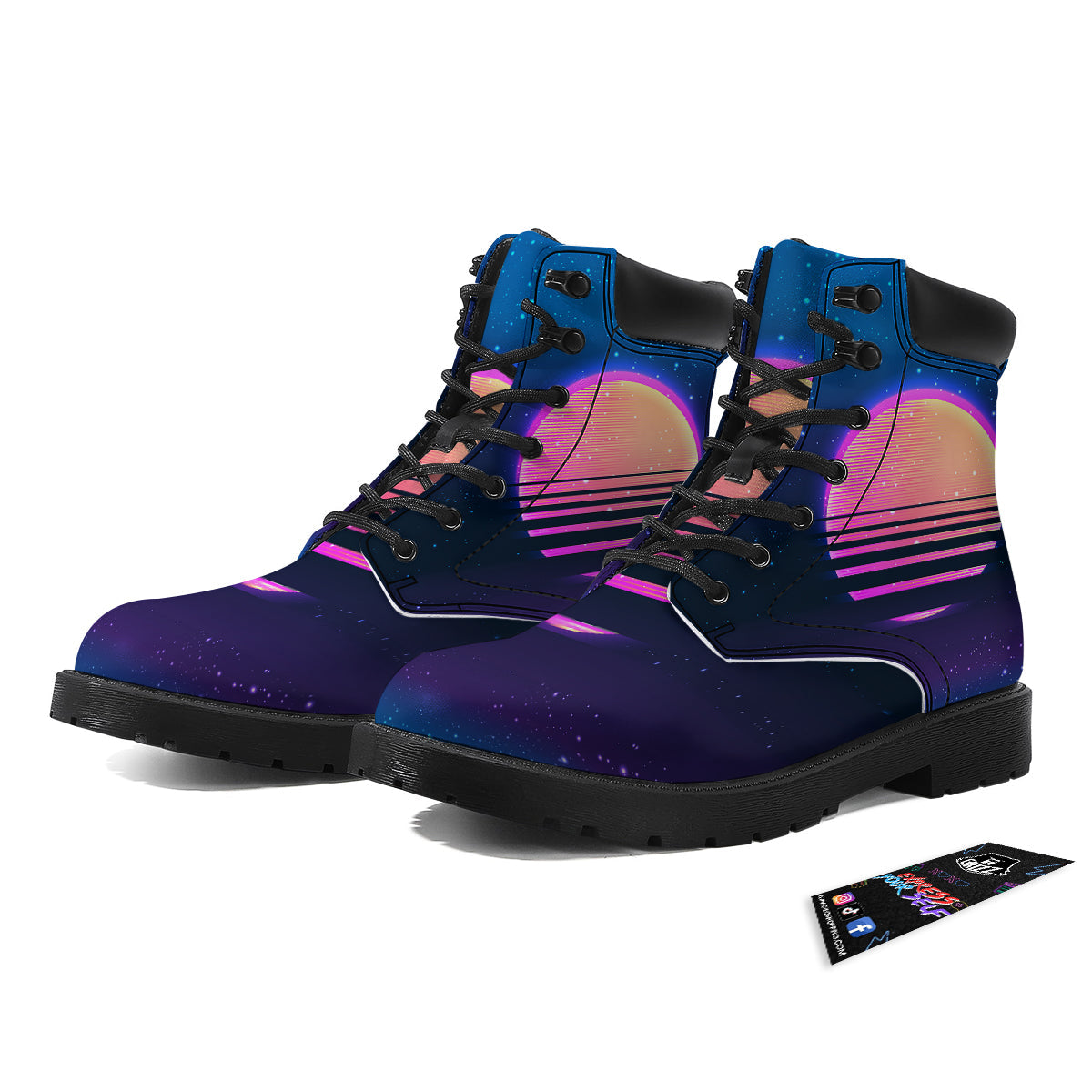 Retro Vintage Sun Print Boots-grizzshop
