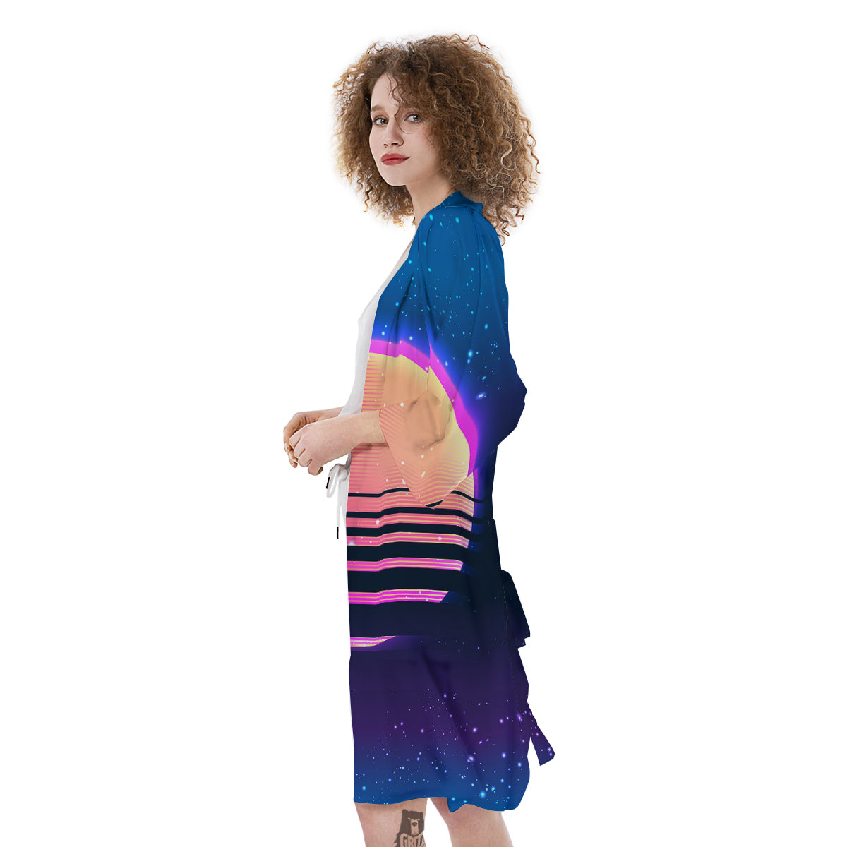 Retro Vintage Sun Print Kimono-grizzshop