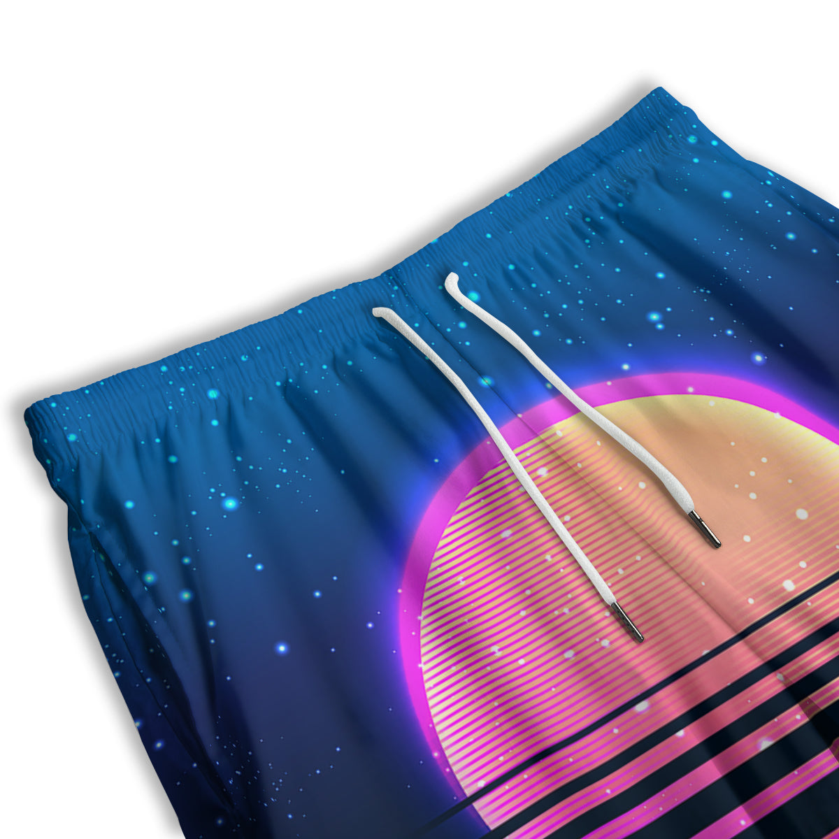 Retro Vintage Sun Print Men's Athletic Shorts
