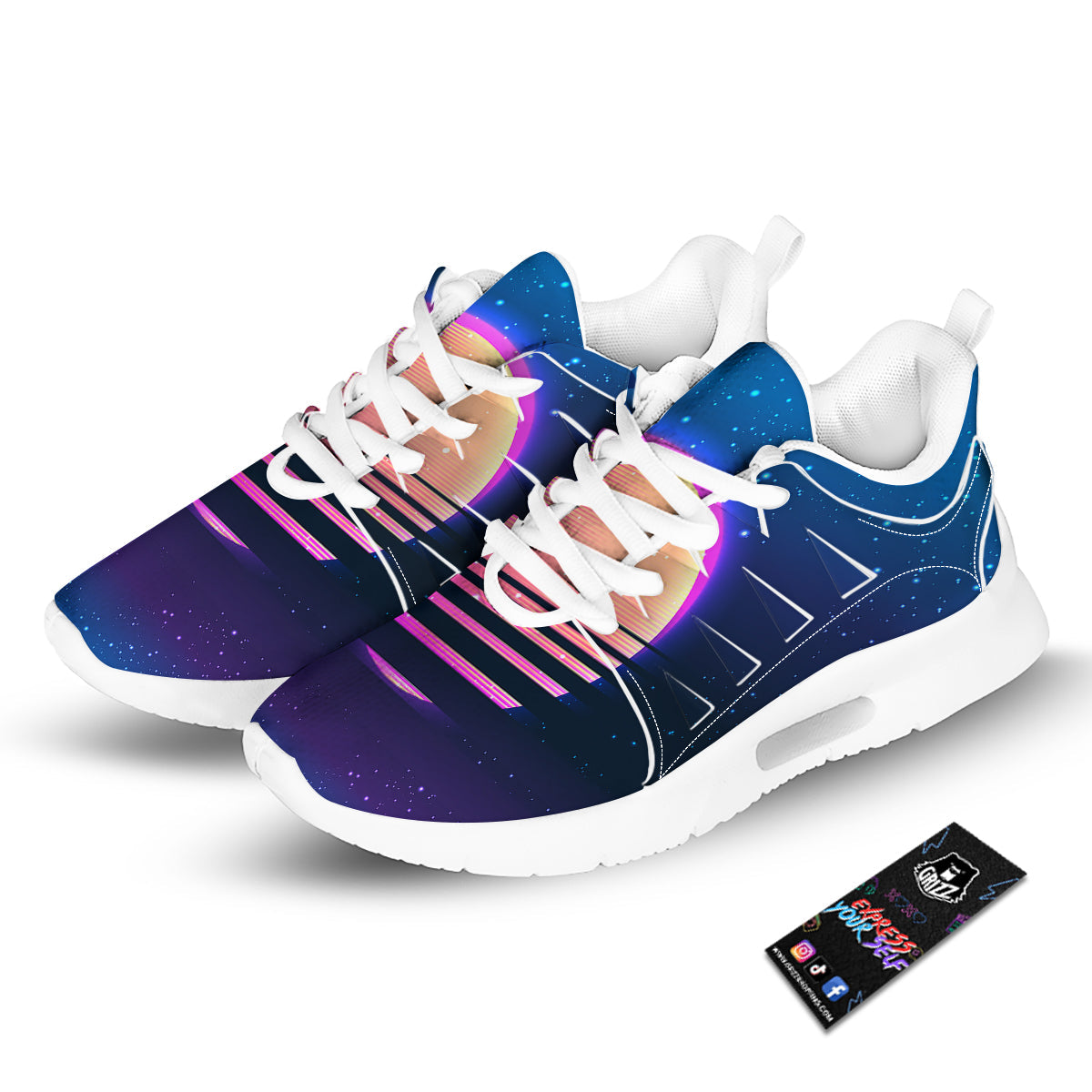 Retro Vintage Sun Print Tennis Shoes-grizzshop