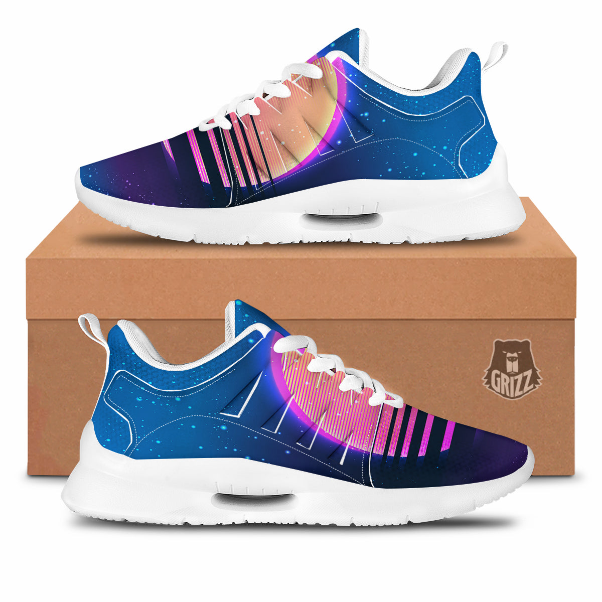 Retro Vintage Sun Print Tennis Shoes-grizzshop