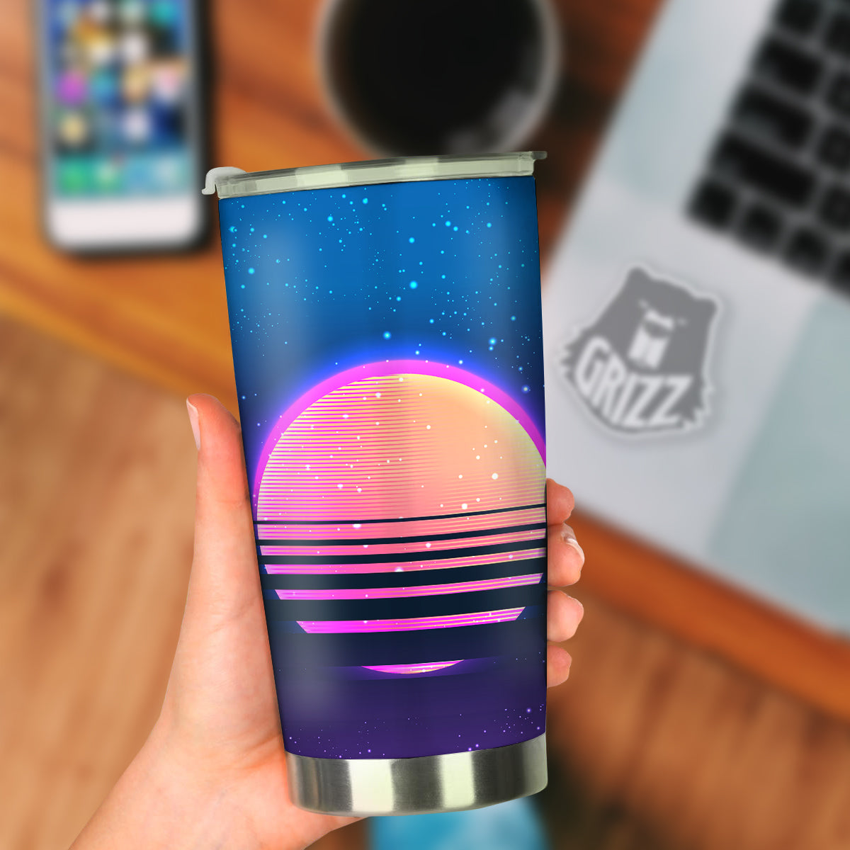 Retro Vintage Sun Print Tumbler-grizzshop