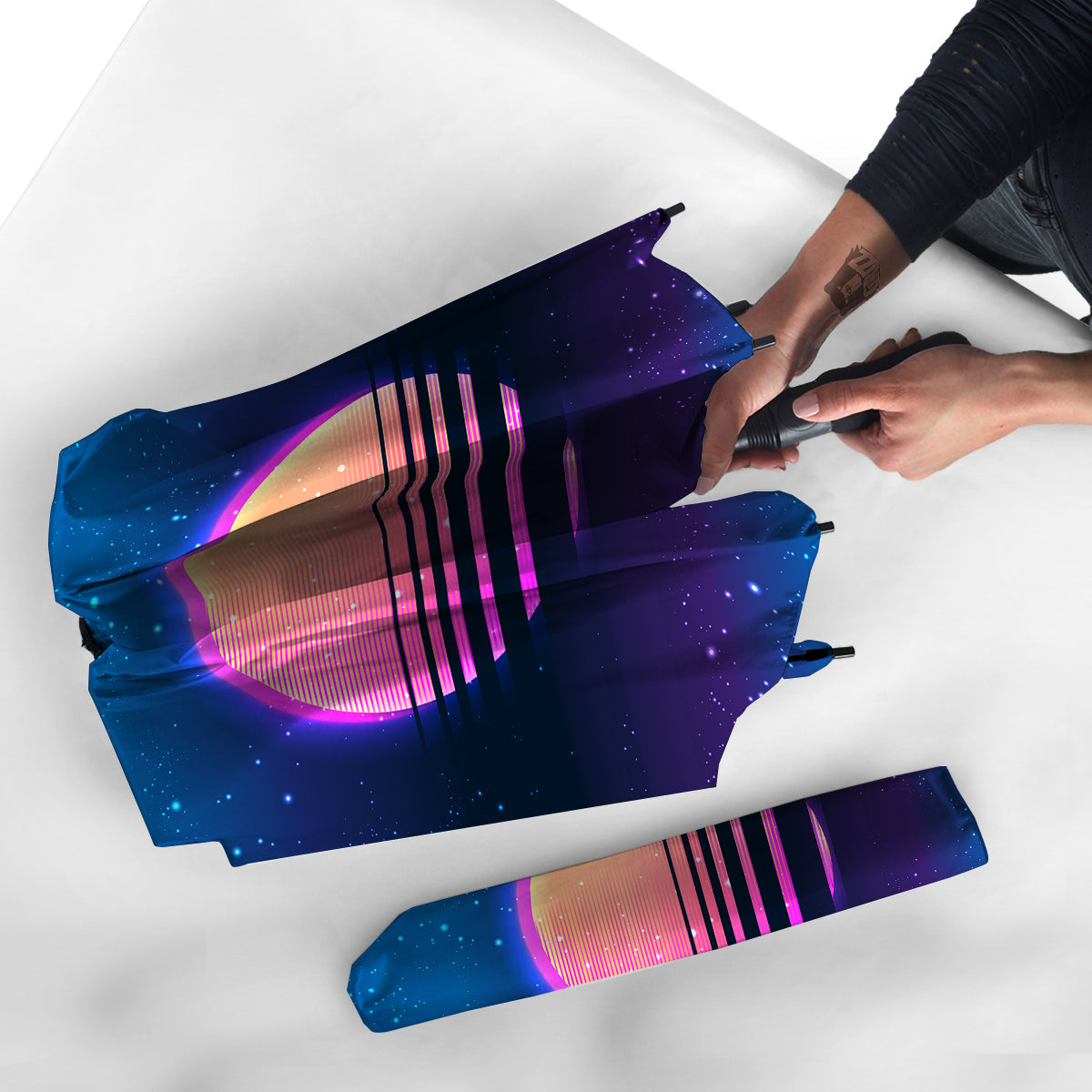 Retro Vintage Sun Print Umbrella-grizzshop