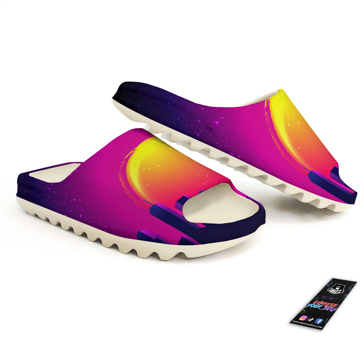 Retro City Sunrise Print Sandals-grizzshop