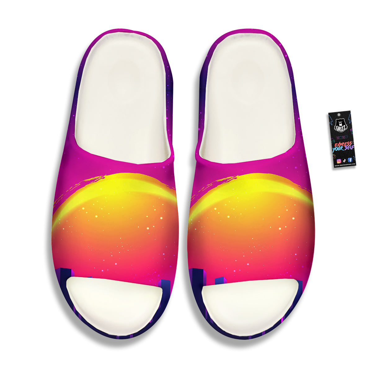 Retro City Sunrise Print Sandals-grizzshop