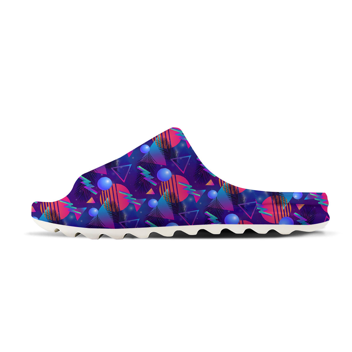 Retro Futuristic Neon Theme Print Pattern Sandals-grizzshop