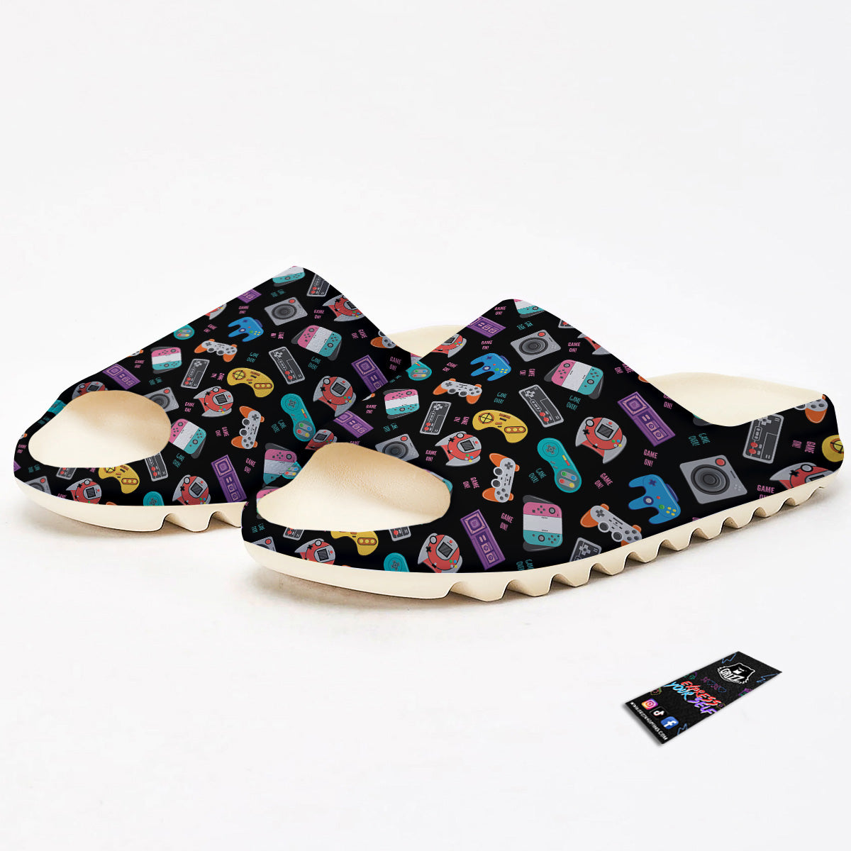 Retro Video Game Controller Print Pattern Sandals-grizzshop
